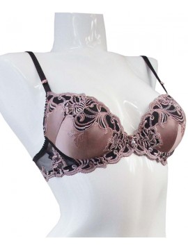 Ambra Silk Flowers Plunge Bra